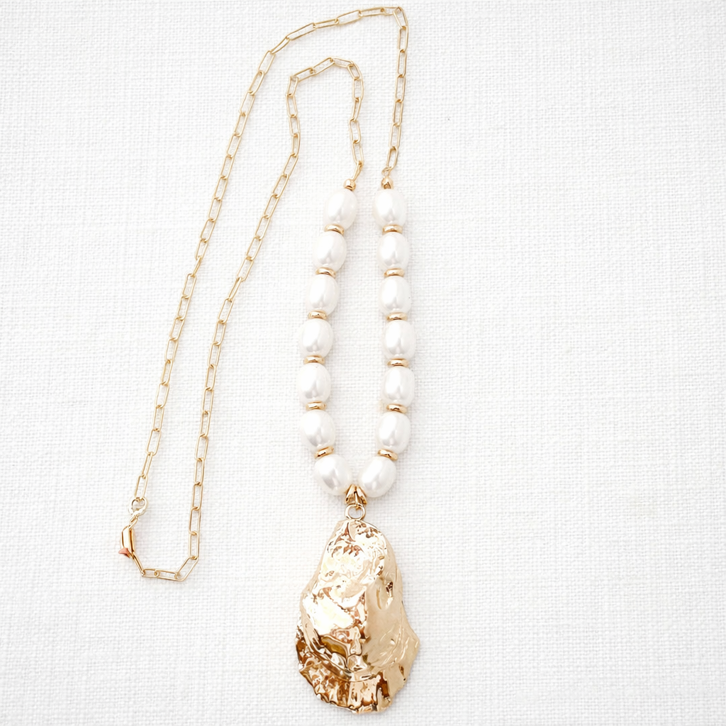long oyster pearl necklace – little fish BOATEAK