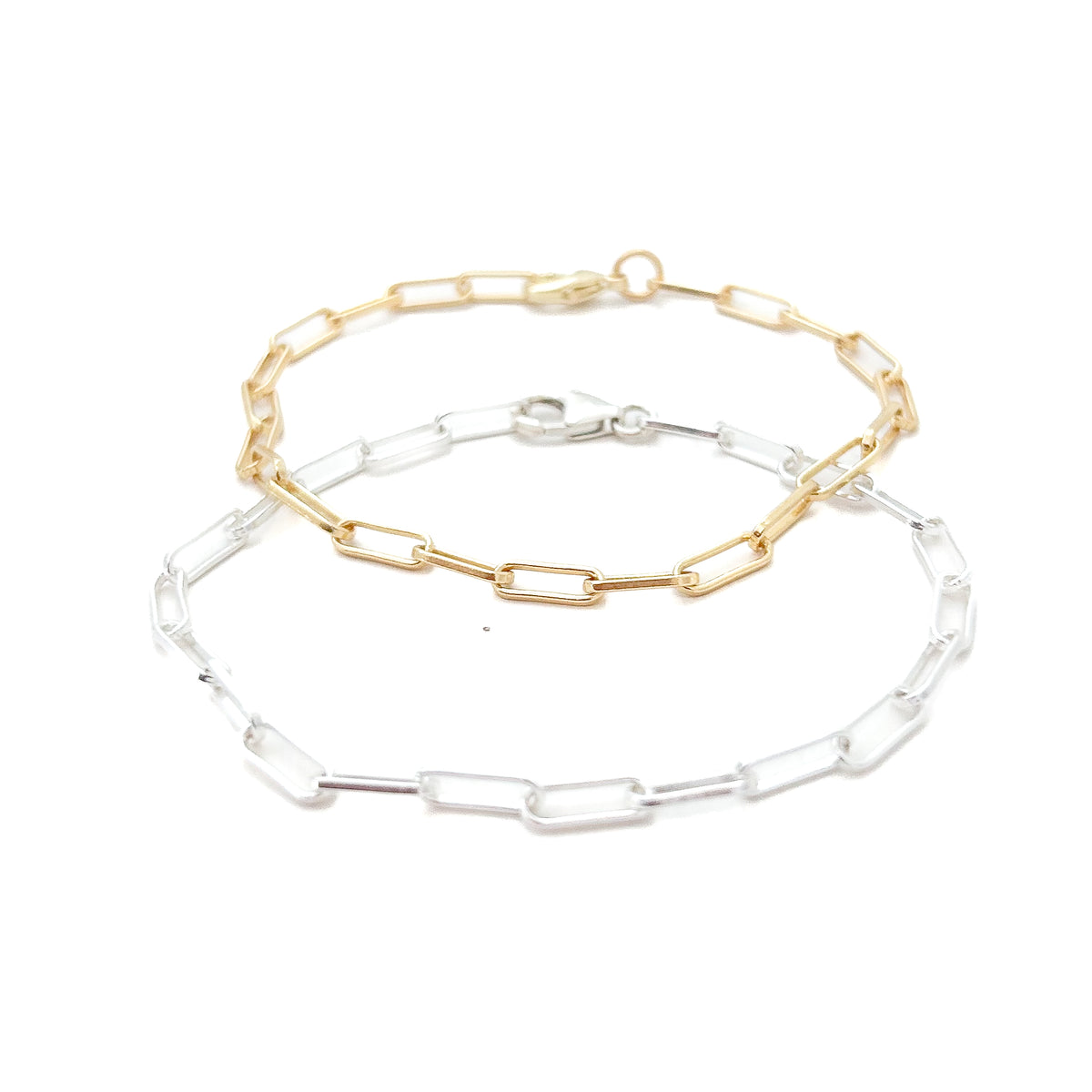 thin paperclip chain bracelet PLAIN OR ADD CHARMS – little fish