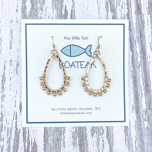 class-sea mini keel beaded earrings- GOLD