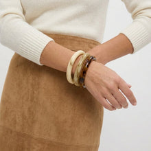 Neutral Resin Bangle Set — Stack of 3