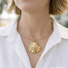 Golden CZ Scallop Shell Charm Large