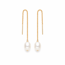 Freshwater Pearl Chain Drop Earrings