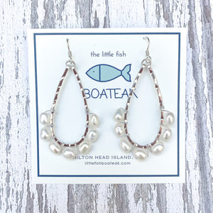 class-sea keel pearl wrapped earrings