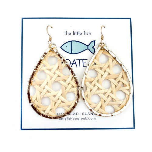 cane schooner earrings- NATURAL