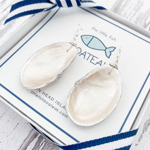 clam shell dangles {mother of pearl}-silver hooks