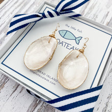 clam shell dangles {mother of pearl}-gold hooks