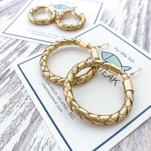 gold leather hoops-small
