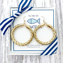 gold leather hoops-large