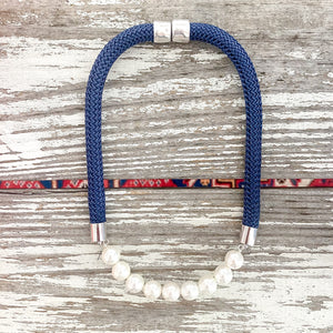 {signature large silver} - statement navy rope