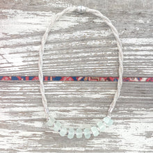 {aqua recycled glass silver} dainty linen rope
