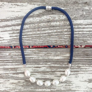 {southern large silver} dainty navy rope