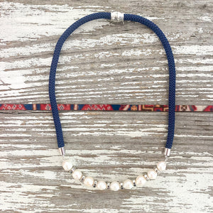 {southern small silver} dainty navy rope