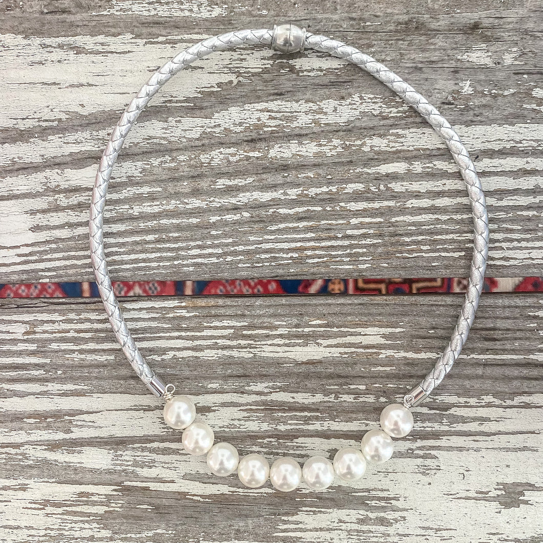 {signature large silver} dainty silver leather rope