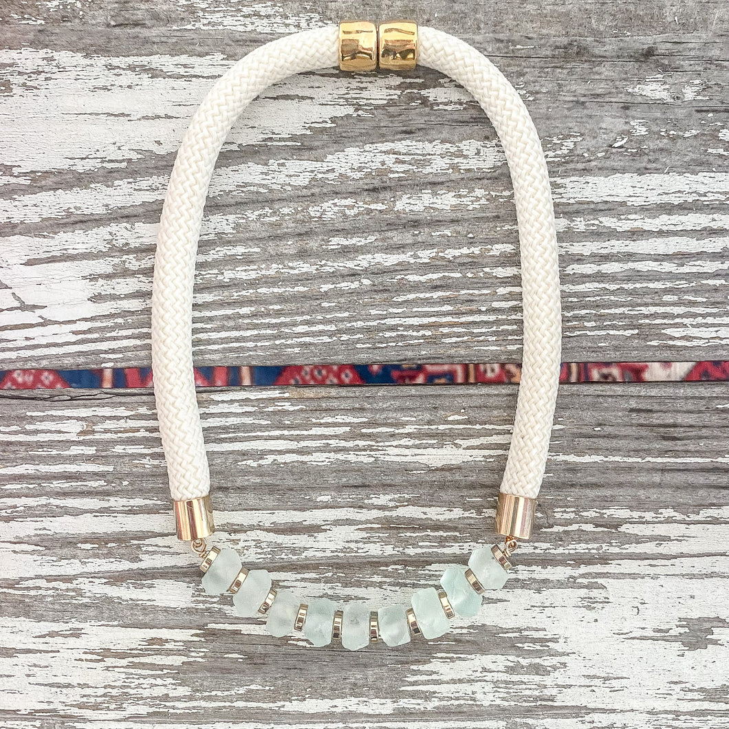 {aqua recycled glass gold} - statement cream rope