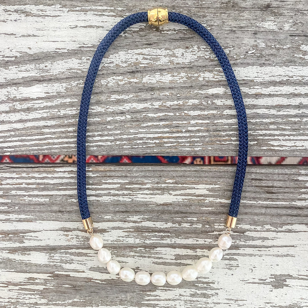 {signature small gold} dainty navy rope