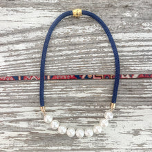 {signature large gold} dainty navy rope