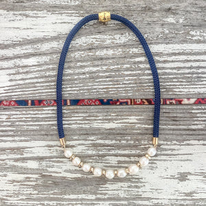 {southern small gold} dainty navy rope