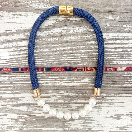 {signature large gold} - statement navy rope