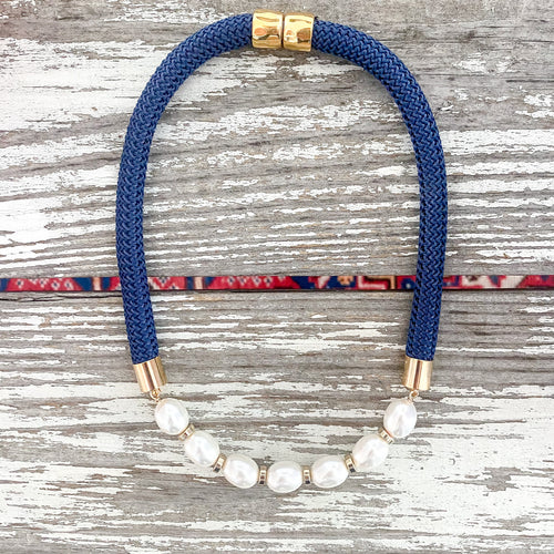 {southern large gold} - statement navy rope