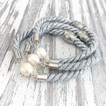 pearl girl bracelet (silver twist)