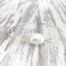 charter changeable bracelet {large rice pearl}- SILVER