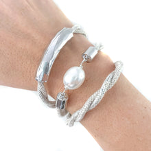weekender plain bracelet {linen twist}-silver