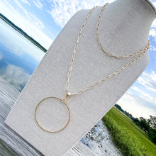everyday long hoop wrap necklace-GOLD