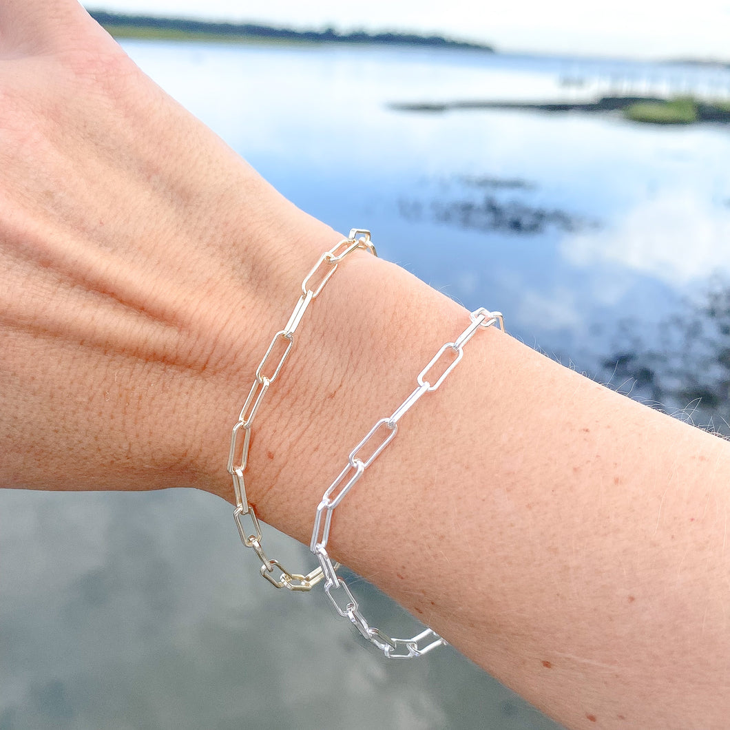 thin paperclip chain bracelet