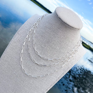 paperclip chain necklace- SILVER