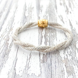 weekender plain bracelet {linen twist}-gold