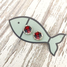 holiday plaid portholes- silver