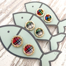 holiday plaid portholes- gold