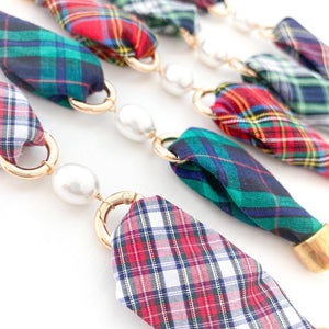 crew cuff pearl girl {hunting plaid} gold