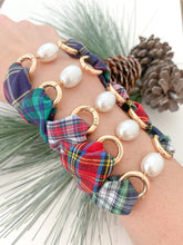 crew cuff pearl girl {holiday plaid} gold