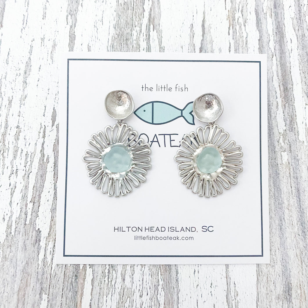 sunshine sea glass-poppy posts silver