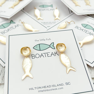 mother of pearl fish dangles-hooks