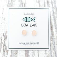 sea glass studs-pink