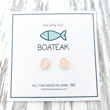 sea glass studs-pink