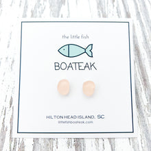 sea glass studs-pink