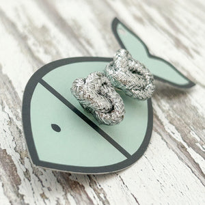 knotted studs- silver