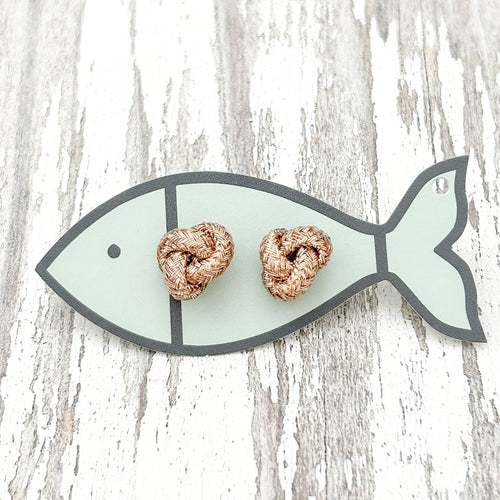 knotted studs- rose gold