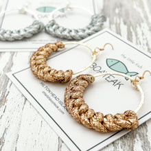 knotted hoops- silver shimmer