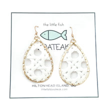 cane mini schooner earrings- WHITE