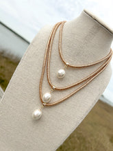 shimmer rope necklace- rose gold