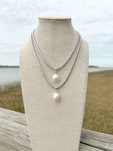 shimmer rope necklace- silver