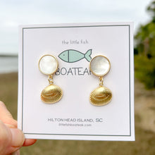 mother of pearl clam dangles