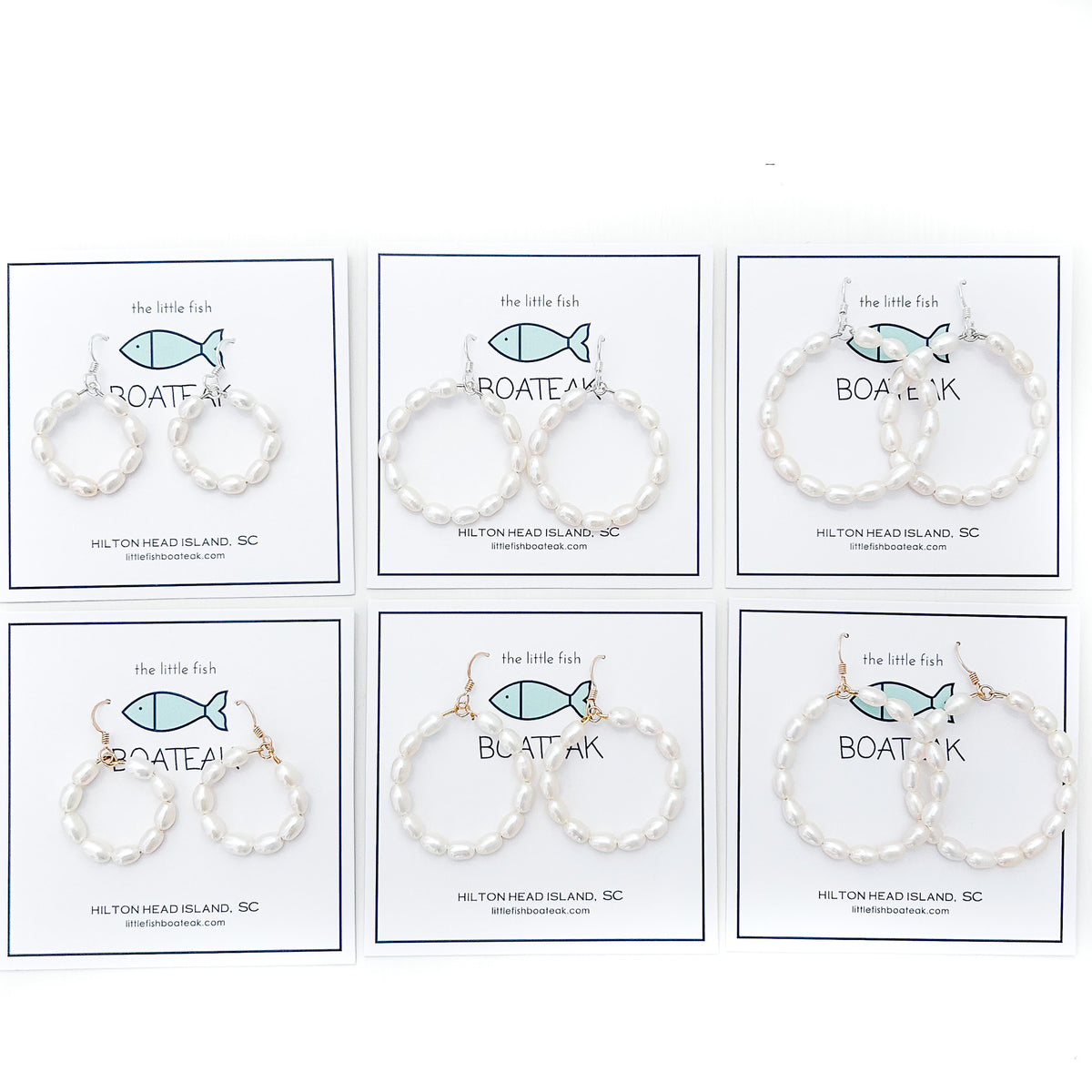 Charleston pearl hoops-large silver – little fish BOATEAK