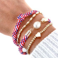 Americana pearl girl bracelet-silver
