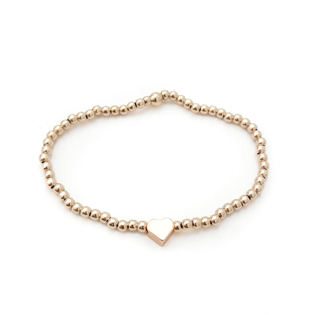 I heart you beaded bracelet- gold