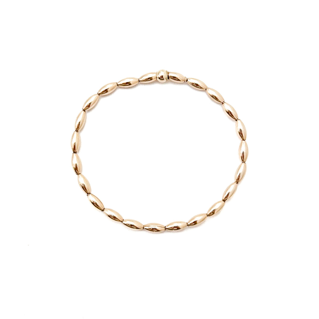 Charleston rice bead bracelet- gold